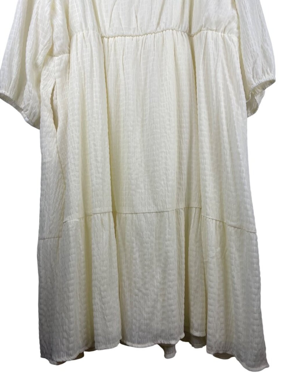 Baltic Born Cream Textured Midi Dress 3XL With Balloon Sleeves Square Neckline - Picture 8 of 9